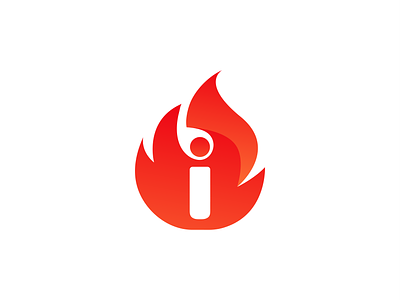 i + Fire branding fire flame flames gradient hot i icon light logo logo design logodesigner mark symbol