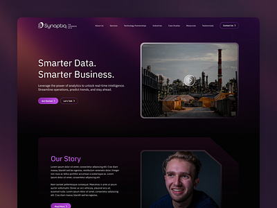 Website Design for - AI Consulting Firm (Dark Mode) b2b design b2b design professionalwebsite cleanlayout darkui design dribbble gradientdesign minimaldesign modernui portfolioproject ui uxcasestudy webdesign website