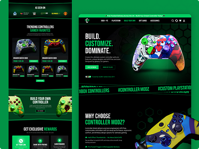 X-Box Controller Modz — Landing Page Design design landing page ui uiux ux web web design