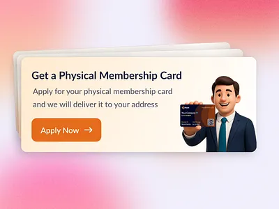 Promo Banner for mobile App animation assets bd branding card design graphic design illustration ios membership minimal mockup simple trending ui ux