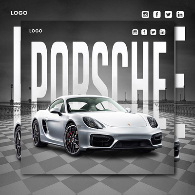 PORSHE CAR POST DESIGN 3d animation branding design food graphic design illustration logo motion graphics ui vector