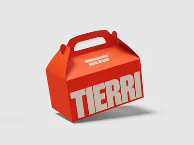 Tierri bakery box brand branding bread colorful food graphic design logo logo design logotype package packaging simple