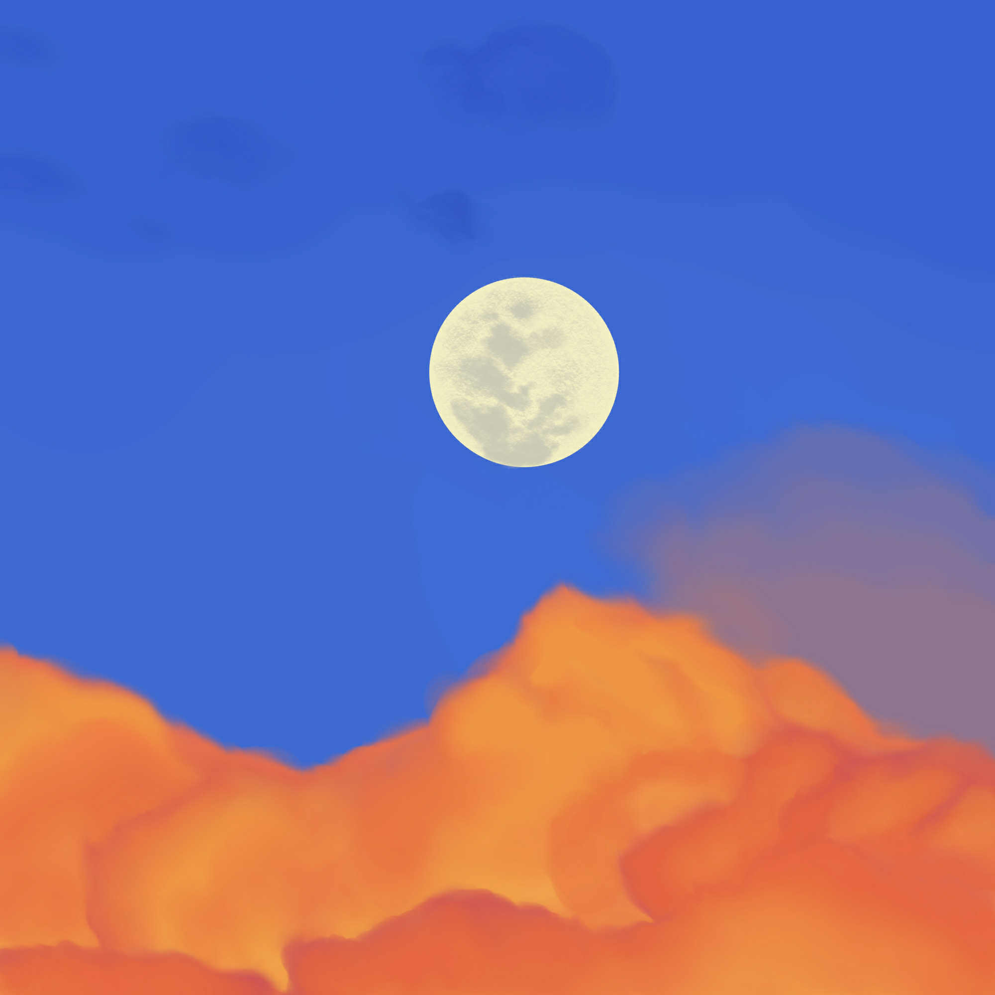 Moon Digital Artwork 🌙 art artwork clouds colorful colors composition compositon digital digital art digital drawing digital illustration drawing ibis paint x illustration moon painting