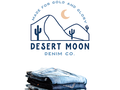 Desert Moon Denim Co. | Branding branding denim brand denim logo fashion label fashion logo graphic design illustration label design logo logo design typography