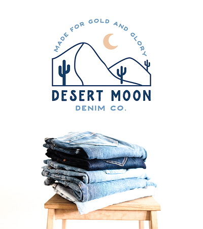 Desert Moon Denim Co. | Branding branding denim brand denim logo fashion label fashion logo graphic design illustration label design logo logo design typography