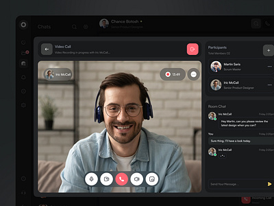 Project Management Tool UI Kit calendar conversation live chat livestream meeting product team video call zoom