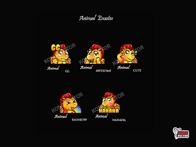 Animal Twitch Emotes cartoon design emoji emote emotes illustration twitch twitchemote twitchemotes