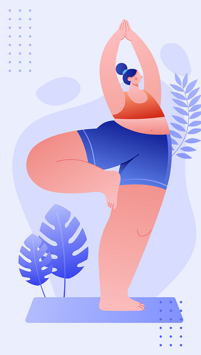 室内瑜伽人物 illustration vector 健身 瑜伽