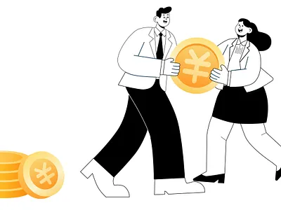 收获金币和财富 illustration work 金币 金融 黑白线条