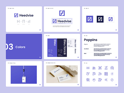 Heedvise - Branding blue brand book branding business construction graphic design heedvise identity logo sans serif violet