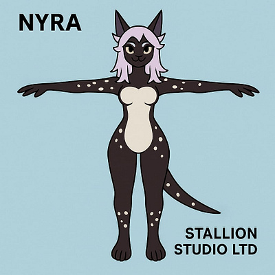 Name: Nyra 🐾 Platform: VRChat Studio: Stallion Studio LTD 3d anime blender cartoon design furry illustration nyra open for commission rig stallion studio limited vrchat