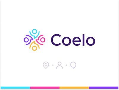 Coelo - Logo coelo colorful connected graphic design learning logo meet message people rafu social wecolearn