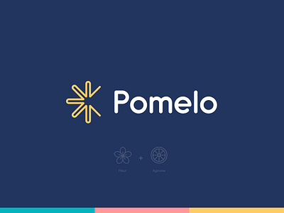 Pomelo - Logo branding flower fresh lemon logo pastel pomelo rounded web agency yellow