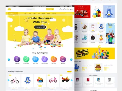 Kids Toys eCommerce Website ecommerce landing page ecommerce website farazzak graphic design kids landing page kids toys kids website landing page design toys landing page toys website ui ui design inspiaration ui ux design uiux design website design