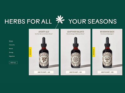 Wooden Spoon Herbs - Seasonal Wellness Product Display clean design e commerce elegant health herbs inline shop landing page mental health minimalist nature inspired stress relieving ui ui design user experience user interface ux design ux ui well being wellness