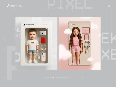 BRATZ ✕ BANNERS banner banners branding design graphic design illustration ui