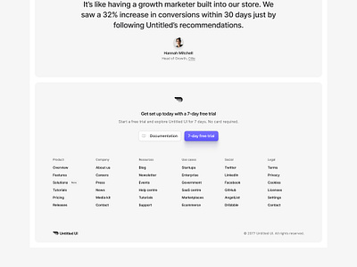 Footer v3 — Untitled UI footer quote site footer testimonial web design website