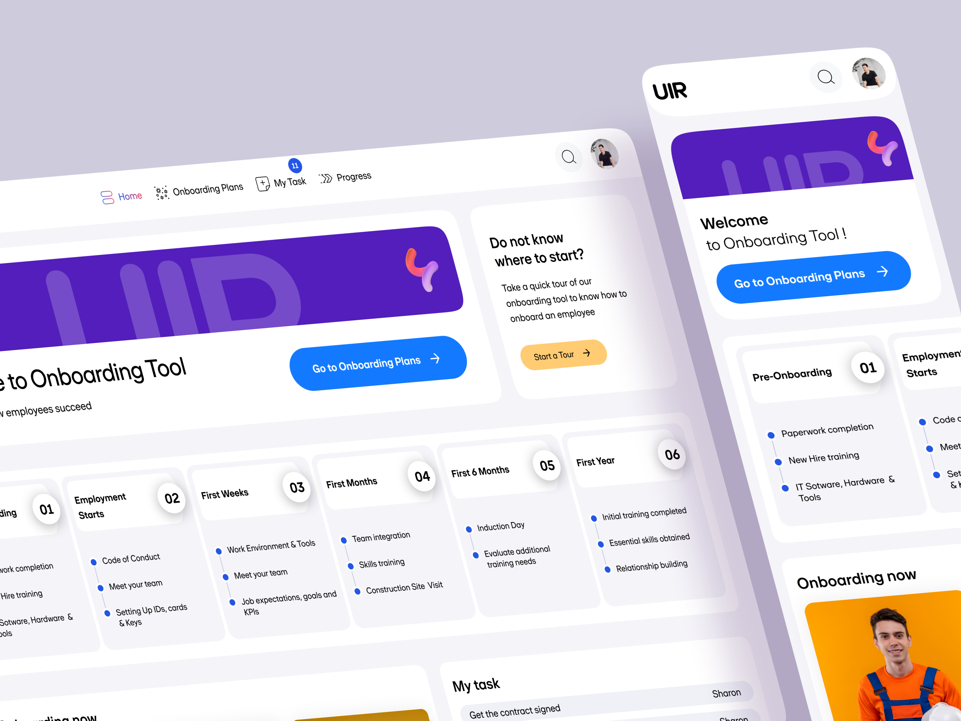 Example of Employee Dashboard - Onboarding