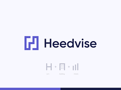 Heedvise - Logo blue brand book business construction graphic design heedvise identity logo rafu sans serif violet