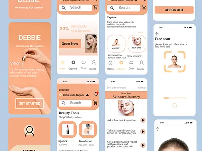 Debbie Skincare App animation skincare ui