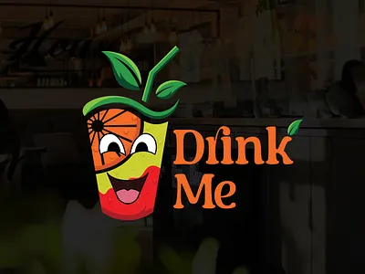 Drink Me - Juice Bar Logo brand identity branding business logo cafe logo company logo creative creative logo graphic design juice bar logo logo logo design logo designer minimalist logo modern logo