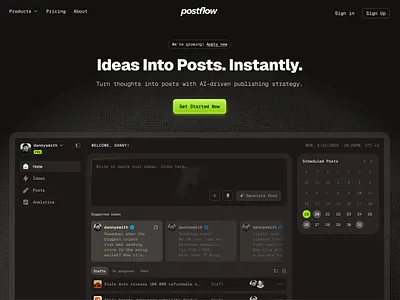 Daily UI 003 — Landing Page dashboard dithering hero heroblock landing landing page product ui ux