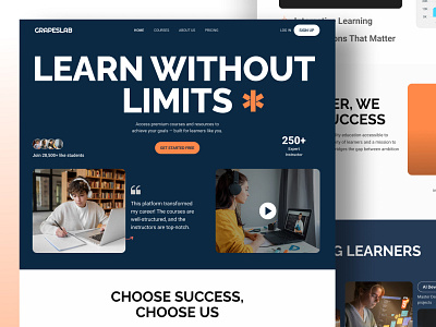 E-learning Landing Page 2025trends bestdesign cleandesign e learning education landingpage minimaldesign onlinecourses onlinelearning populardesign responsivedesign saaslandingpage shapedesign studentplatform topdesigner uiux uiuxdesign visualdesign webdesign websiteconcept