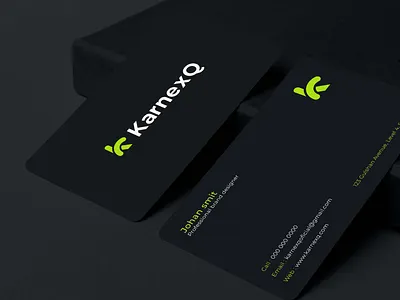 business card design for KarnexQ branding business card business card designer logo logo design logo designer minimalist business card modern business card ui uxui