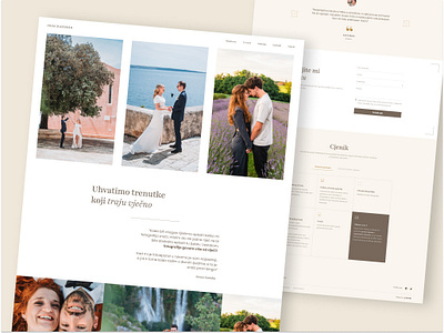 Wedding Photographer Website UI beige beige design clean ui minimal design modern ui photographer photographer ui romantic soft ui design web design wedding wedding photo wedding website