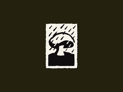 Mushrrom forest illustration logo mushroom nature paper plant rain stamp