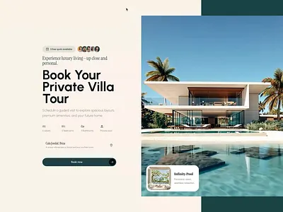 Apartment Booking website template for Framer with Frameblox apartment appointment booking calendar header hero schedule villa webdesign website website design