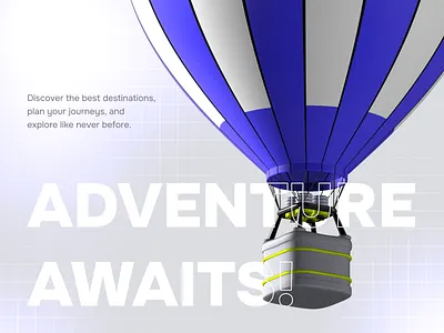 Onboarding a Journey — Hot Air Balloon Concept for Travel App 3d animation branding graphic design hot air balloon mobile app motion graphics onboarding product design travel app ui ux