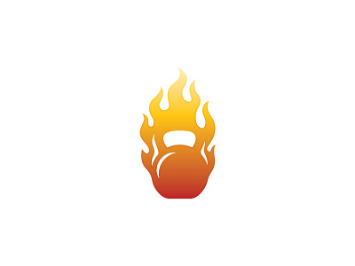 Flaming kettlebell logo bodybuilding design fire fitness flame graphic design gym health icon illustration kettlebell logo vector workout