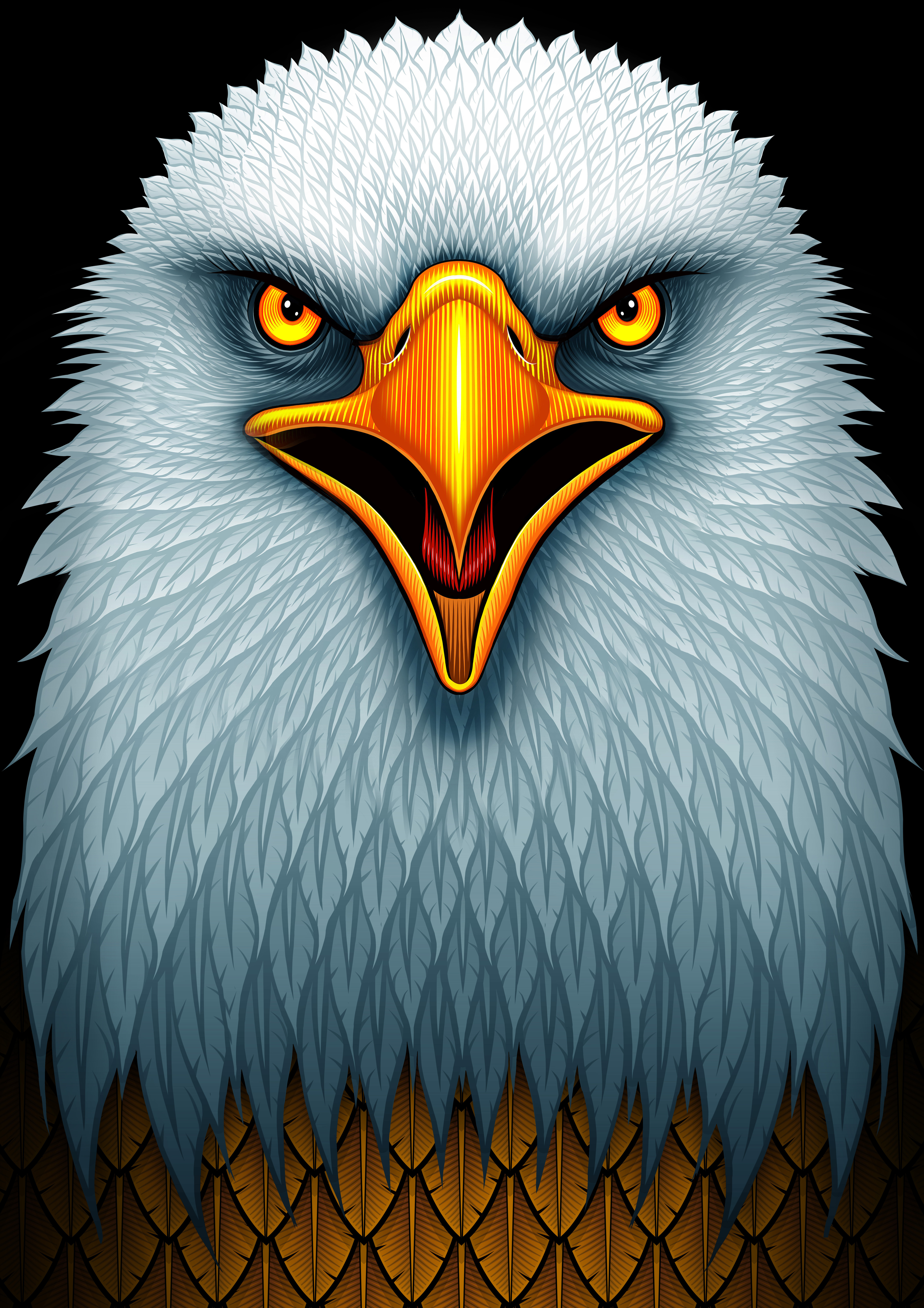 Eagle Face american eagle animal bald eagle eagle feathers illustration illustrations mma patriot patriotic raptor usa vector vector art