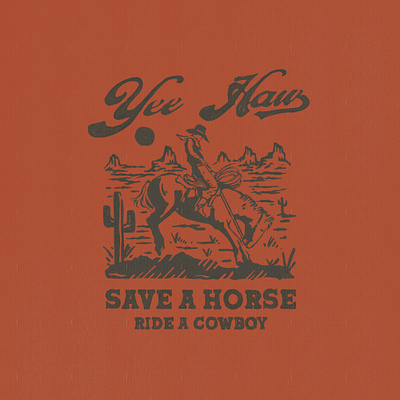 “YeeHaw” artwork badgedesign branding cowboy custom graphic design illustration retro vintage western wildwest
