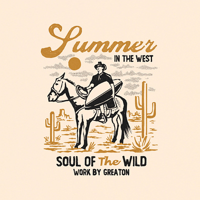 “Summer in the west” artwork badgedesign branding cowboy illustration retro rodeo summer vintage western wildwest