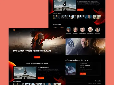 Movie Pre-Order Ticket 2025 art cinema dark modern movie red tickets ui uidesign ux