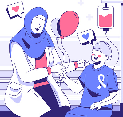 Chronic Illness - Cancer cancer chronic flat illustration love spirit vector