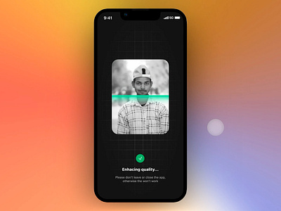 Recreate Seamless Export Interaction Photo Editor App Prototype animation dark mode editor export figma filter gradient image mobile apps photo processing prototype save scan ui
