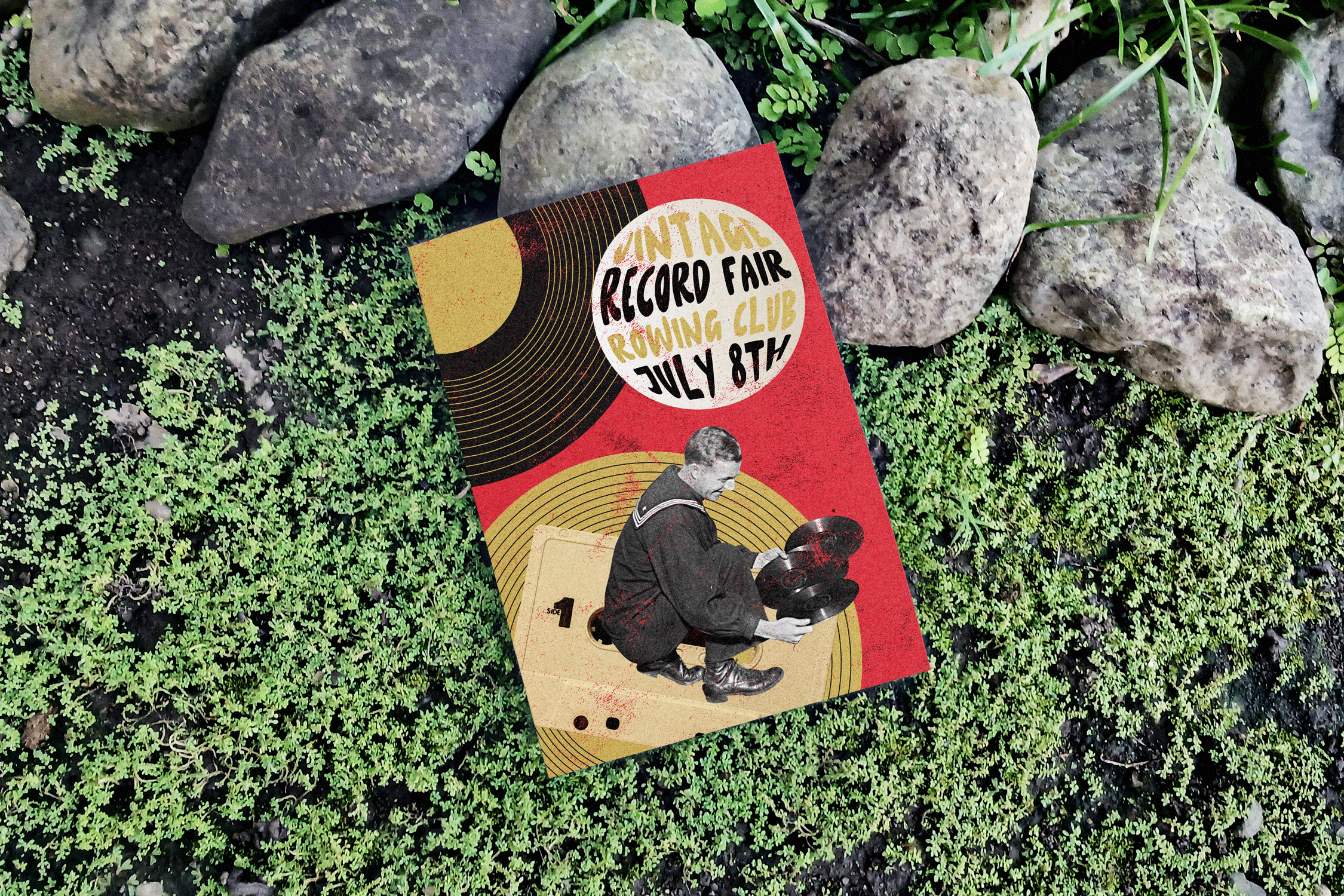 Record fair poster collage design graphic design layout design music poster poster design