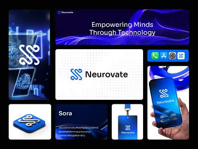 Neurovate ai b2b brand brand identity branding business graphic design logo logo design mark neural logo print rukuru tech visual identity