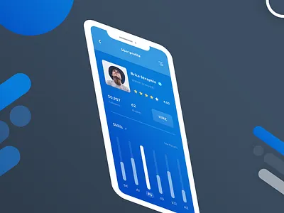 User profile android ios app application brand branding buckets followers graphic design illustrator ai mockup photoshop psd picture print designer senior designer skills stars rating statistics typo typography ui ux ui ux designer uix designer user profile