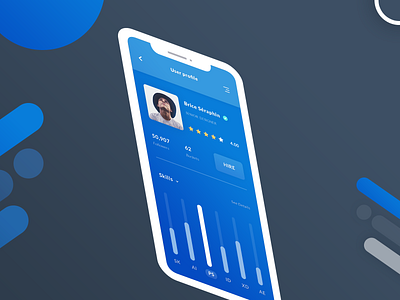 User profile android ios app application brand branding buckets followers graphic design illustrator ai mockup photoshop psd picture print designer senior designer skills stars rating statistics typo typography ui ux ui ux designer uix designer user profile