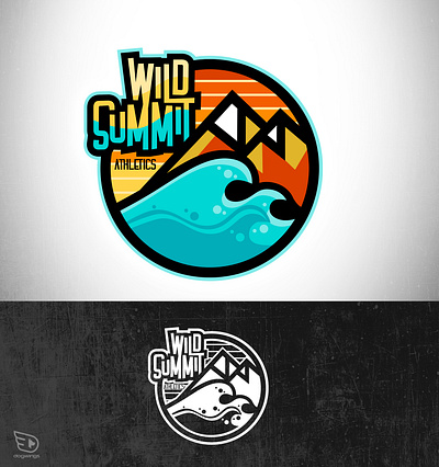 Logo concepts - sports apparel co. chipdavid dogwings graphic design logo mountains sports surf vector