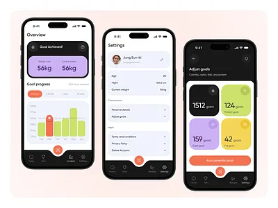 AI Calorie Counter – Analysis & Goal Setting 📊⚙️ ai ai calorie counter app app design app settings ui calorie tracker ui daily calorie goal fitness goals goal setting screen health tracking app mobile app mobile app design mobile ui nutrition analysis smart health app ui ux wellness tracking