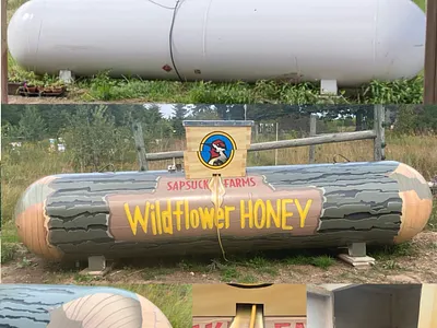 Propane Tank Honey Log branding experiential graphic design illustration logo whimsy