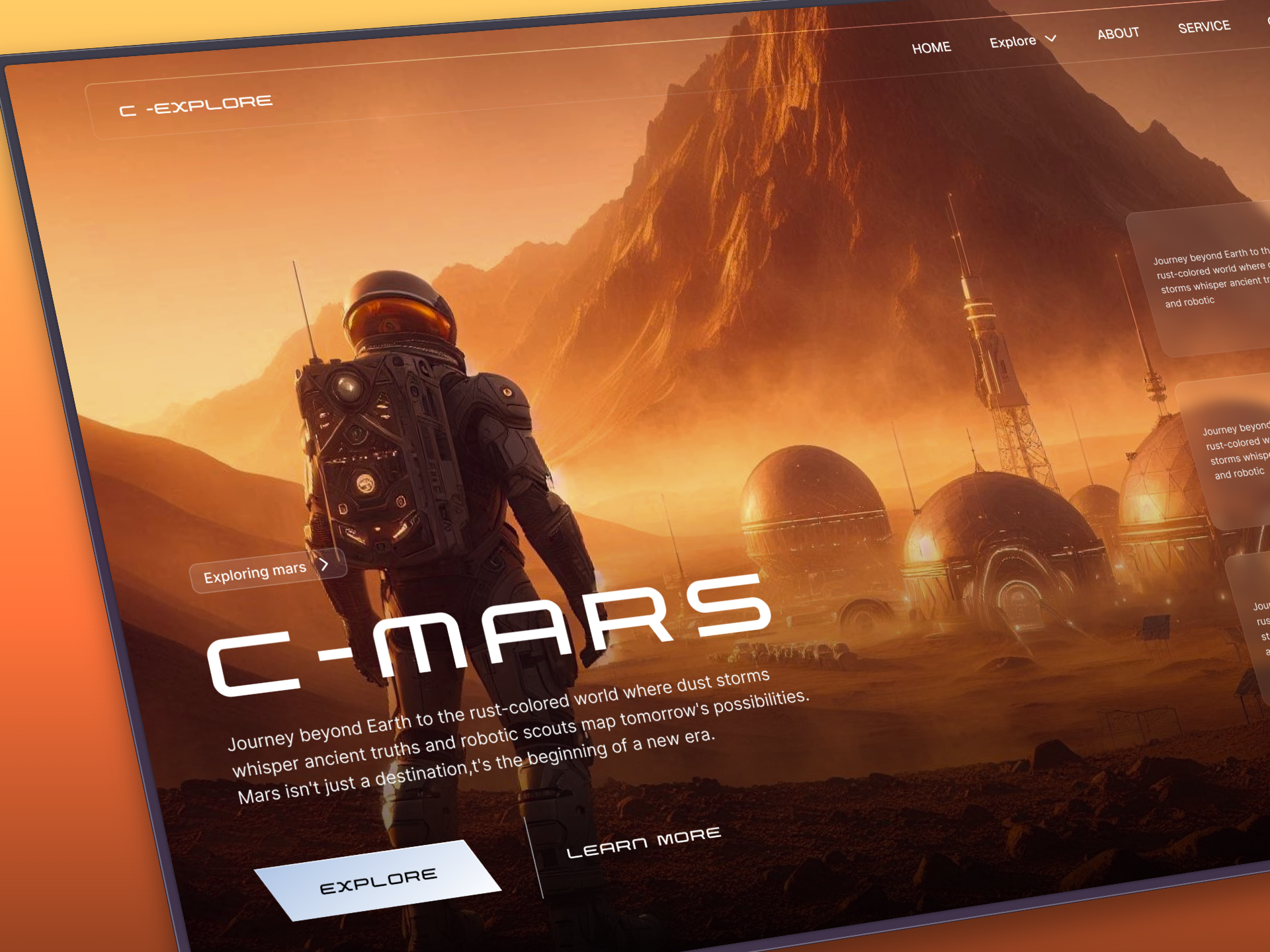 C-MARS - Modern Hero-Section animation motion graphics ui