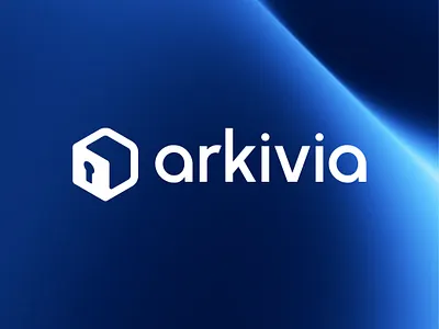 Arkivia archive blue box key keyhole logo minimalism saas web3 web3 logo