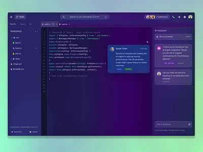 Reimagined AI based IDE - Code terminal & editor 2025 ai animation app assistant cloud code collaboration cursor dashboard dev development gen ai generative ide terminal tool trend ui ux