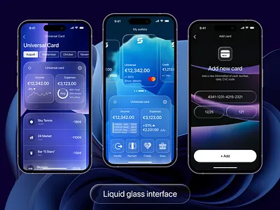 Finance App UI with Liquid Glass Effect — Neo-Banking Dashboard banking budget data design expense tracker finance fintech ios app mobile apps money app money transfer personal finance reciept startup ui ux webdesign